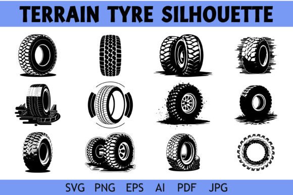 Download Terrain Tyre Silhouette Design Bundle - Design Collection