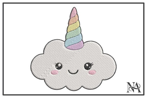 Download Kawaii Unicorn Cloud Embroidery Design - Design Collection