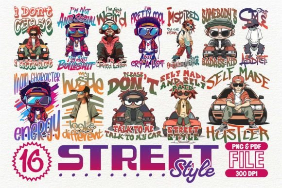 Download Street Style T-shirt Designs Bundle - Design Collection