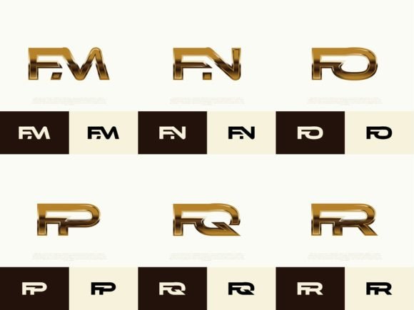 Download 6 Sets of FM-FR Initials Luxury Logos - Logo Collection