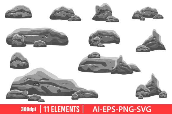 Download Boulder Stones Clipart Set - Stone Collection