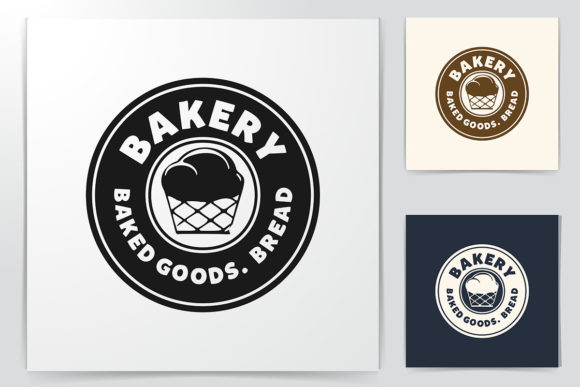Download Vintage Round Badge, Bakery Cupcake Logo - Logo Collection