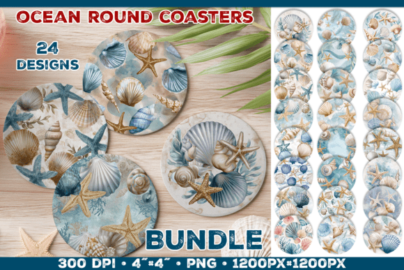 Download Round Coaster Sublimation Design Bundle - Design Collection