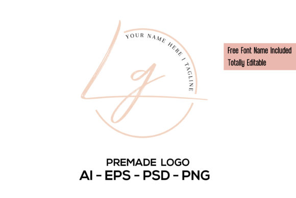 Download Premade Logo, Initials Feminine Logo - Logo Collection