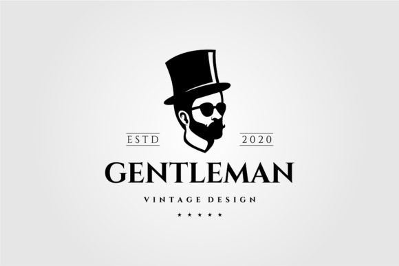 Download Gentleman Vintage Logo Man with Hat - Logo Collection