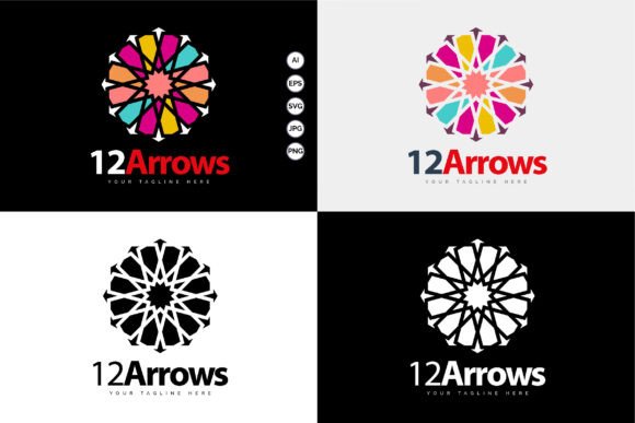 Download 12 Arrow Ornament Pattern Colourful Logo - Logo Collection