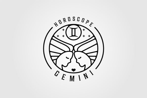 Download Twins Zodiac of Gemini Logo Line Art - Logo Collection