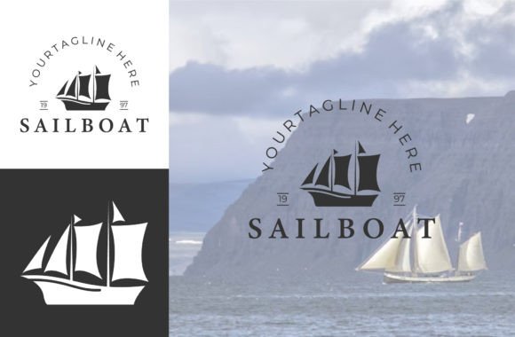 Download Sailing Ship Silhouette Vintage Logo - Logo Collection
