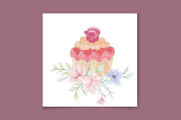 Download Watercolor Pink Cupcake Logo Design - Logo Collection