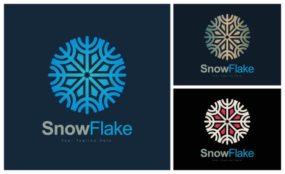 Download Snow Flake Set Modern Circle Luxury Logo - Logo Collection
