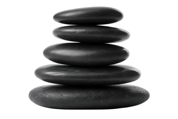 Download Stack of Smooth Black Stones Isolated - Stone Collection