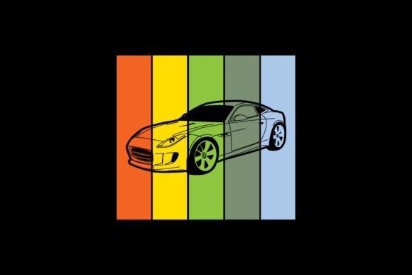Download Illustration of Car with Colorful Design - Design Collection