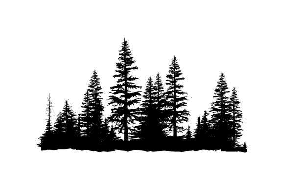 Download Vintage Pine Trees, Forest Silhouette - Tree Collection