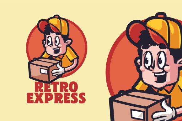 Download Delivery Man Retro Logo Character - Logo Collection