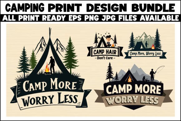 Download Camping Logo Set – Forest Silhouette out - Logo Collection