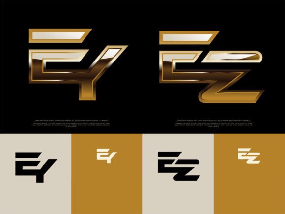 Download 2 Sets of EY-EZ Initials Luxury Logos - Logo Collection