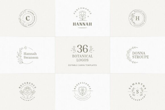 Download 36 Botanical Logo Templates | Canva - Logo template Collection