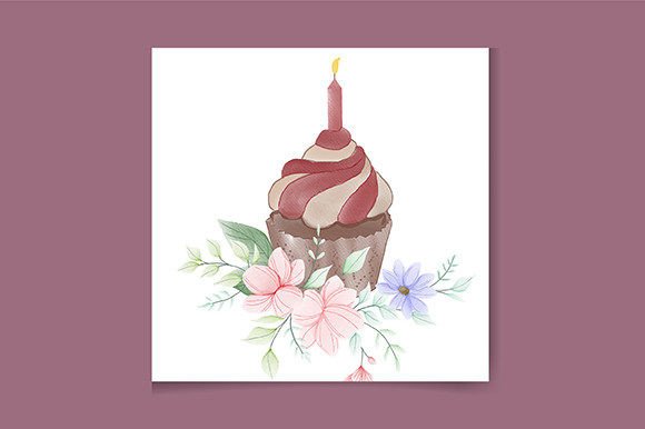 Download Watercolor Pink Cupcake Logo Design - Logo Collection