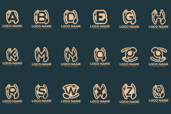 Download Restaurant with Letter Mark Logo Set - Logo Collection