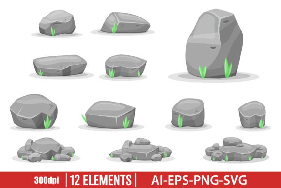 Download Boulder Stones Clipart Set - Stone Collection