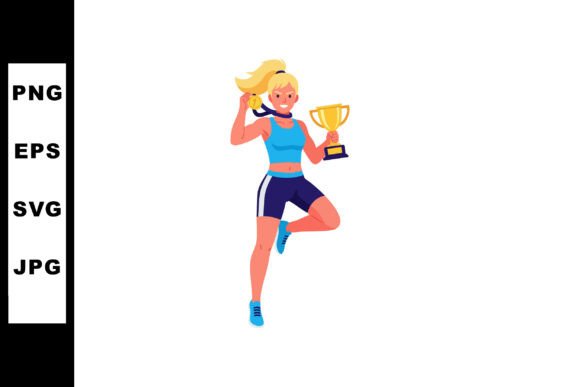 Download Female Athlete Celebrating Victory with - Male Collection
