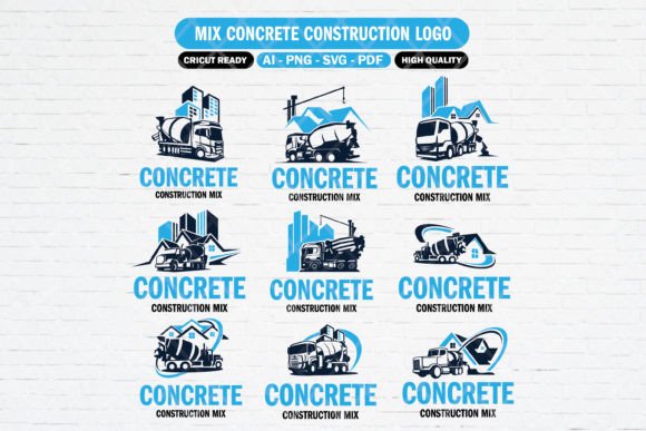 Download Construction Concrete Mix Logo Set - Logo Collection