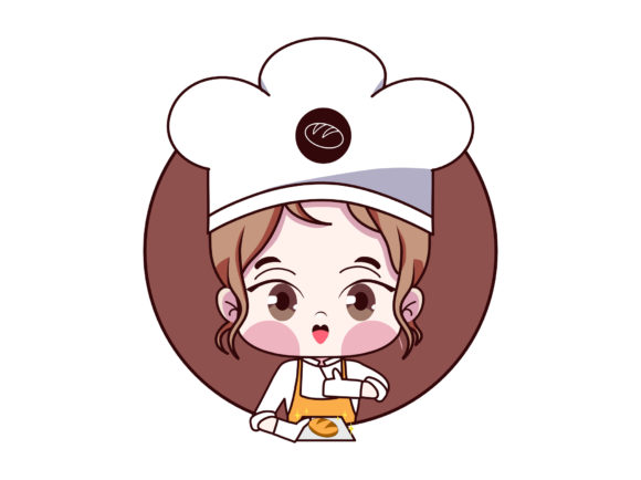 Download Baker Girl with Bread Bakery Shop Logo - Logo Collection