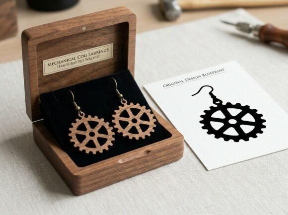 Download Gear Wheel Earring Laser Cut Design - Design Collection