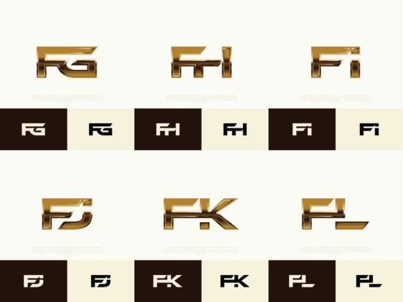 Download 6 Sets of FG-FL Initials Luxury Logos - Logo Collection