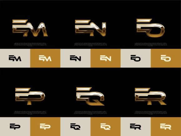 Download 6 Sets of EM-ER Initials Luxury Logos - Logo Collection