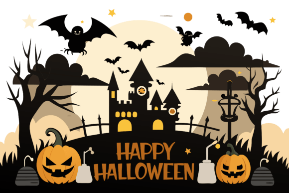 Download A Halloween Logo Set Against a Haunting - Logo Collection