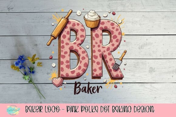 Download Baker Logo - Pink Polka Dot Baking Design - Logo Collection