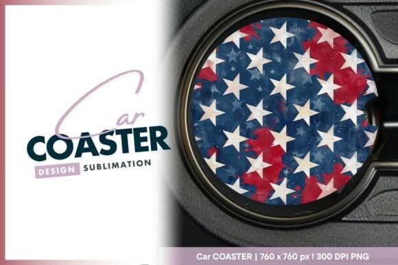 Download Patriotic Round Car Coaster Png Design - Design Collection