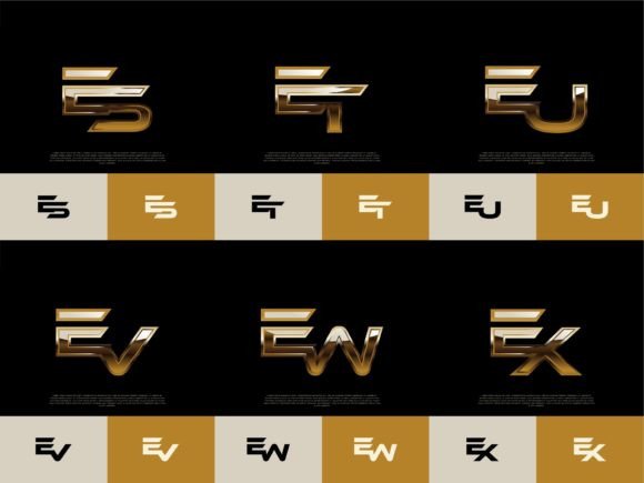 Download 6 Sets of ES-EX Initials Luxury Logos - Logo Collection
