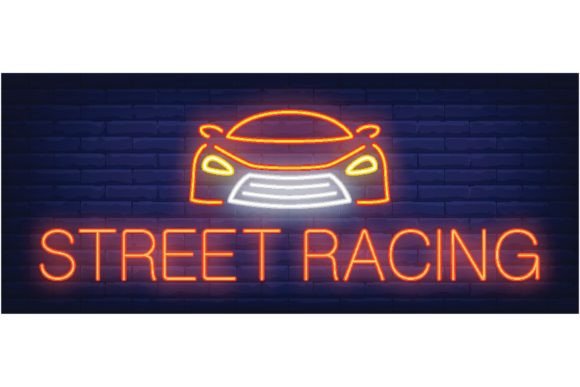 Download Street Racing Neon Sign. Automobile Fron - Tree Collection