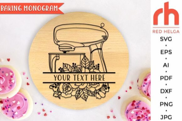 Download Floral Mixer Monogram SVG, Baking Logo - Logo Collection