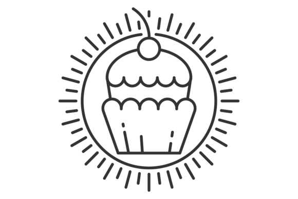 Download Cupcake Logo. Thin Line Sweet Pastry Ico - Logo Collection